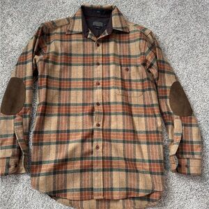 Pendleton Trail Brown and Green Plaid Button Down Shirt